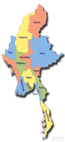 求助高清缅甸地图英文标注