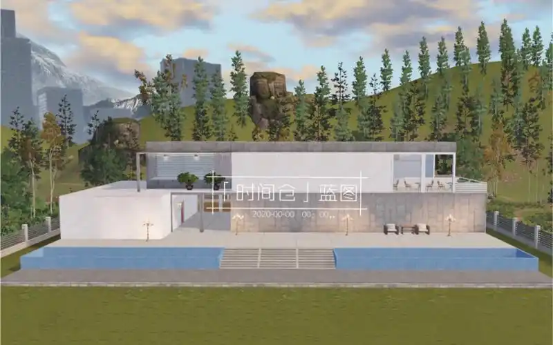 明日之后时间仓蓝图原创现代风零氪结构双人地基建筑