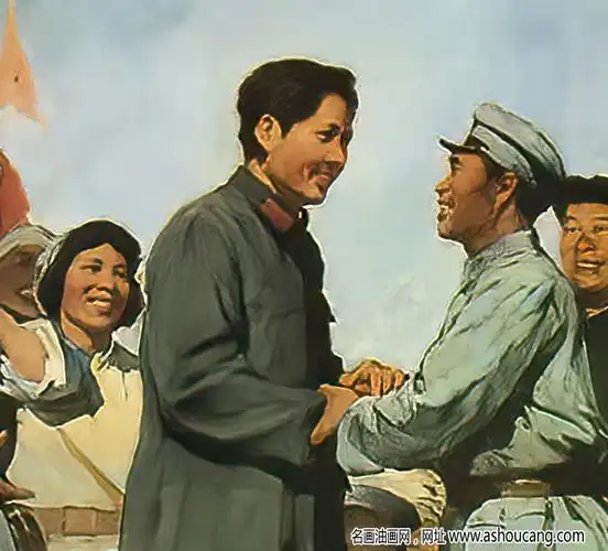 林岗油画井冈山会师高清大图下载