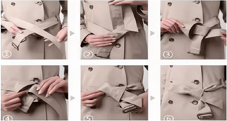 风衣腰带十字结系法