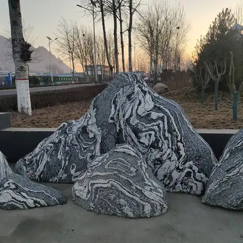 泰山石 高雷石雕加工厂定制雪浪石切片 园林景观绿地摆放雪浪石
