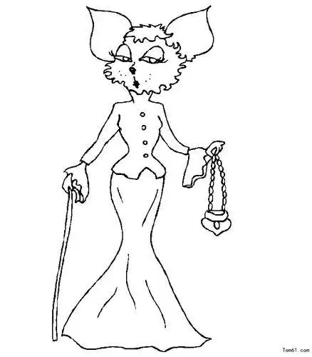 张猫小姐-简笔画图片-儿童资源网手机版猫妖少女简笔画