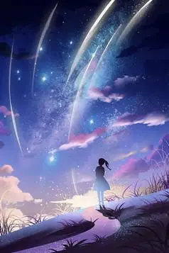 唯美星空女孩背影