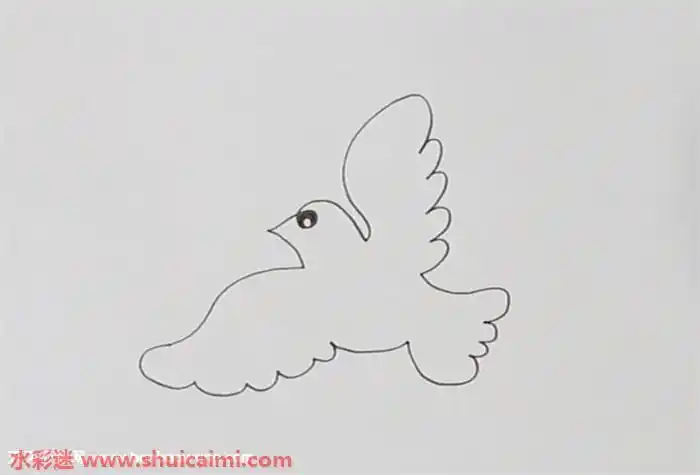 一笔画飞鸟简笔画的画法步骤图解