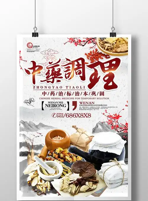 中药调理健康养生保健品宣传展板