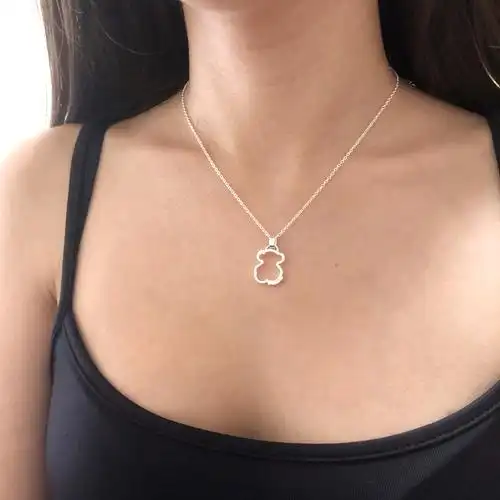 欧洲专柜tous桃丝熊简约小清新时尚镂空星星小熊项链