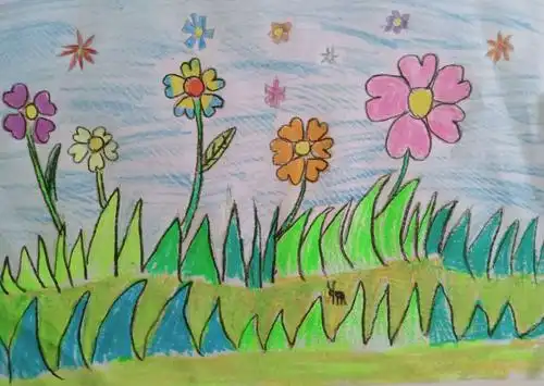 龙湖启航教育美术暑假班学生作品展示 何沛玲 (一年级)