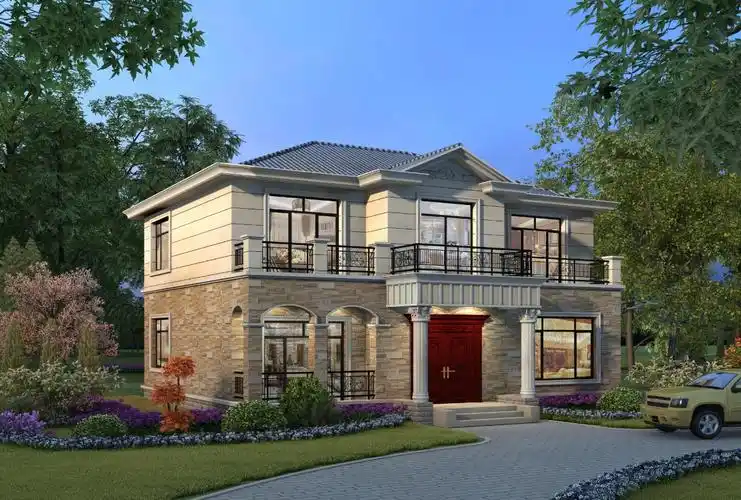 二层欧式小别墅设计图纸,带高清效果图