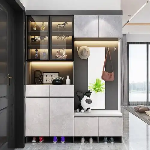 轻奢门厅进门鞋柜一体靠墙家用门口玄关简约鞋柜