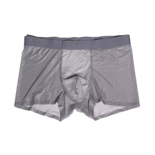 超薄透明平角丝袜内裤丝滑质感男士内裤大码中腰飘飞冰丝内裤