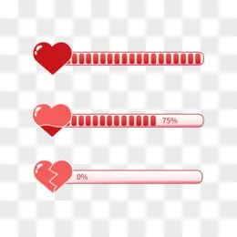 矢量可爱爱心血条进度条素材