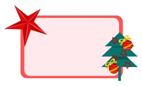 手绘圣诞节五角星边框