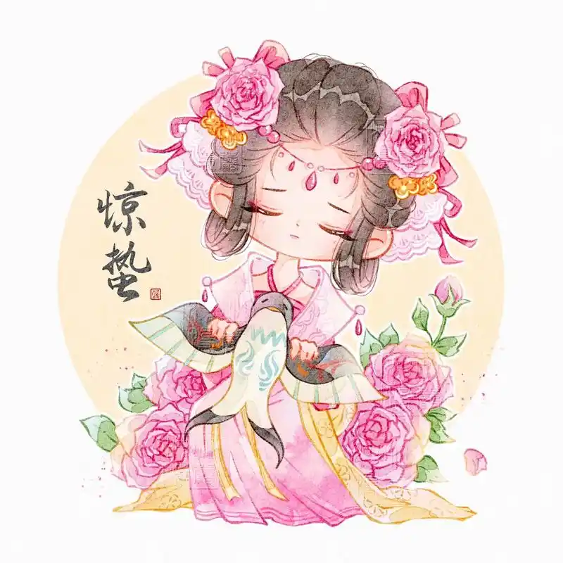 二十四节气拟人插画 | 惊蛰.惊蛰 | 月季 笔刷: 勾线【 - 抖音