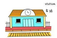 火车站简笔画图片大全