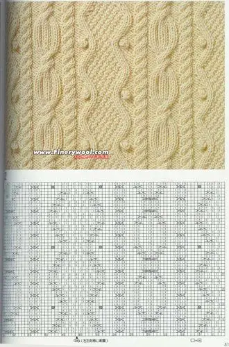 棒针模式----浮雕花编织花样
