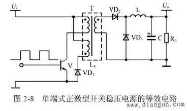 单端自激式正激型开关稳压电源电路