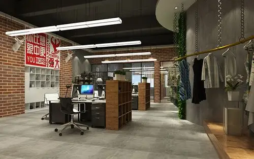 服装公司办公室设计,工业风格,服装展示厅