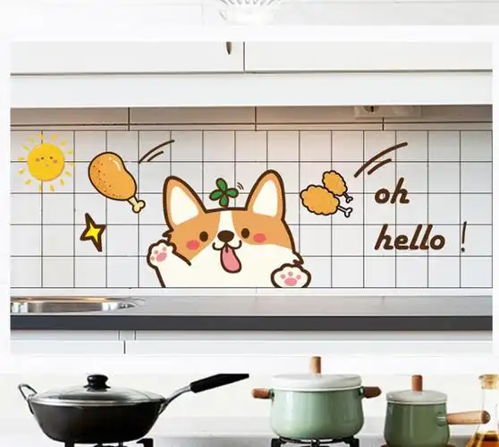 厨房防油贴纸柜灶台用耐高温墙壁瓷砖贴画防水防潮墙贴壁纸自粘