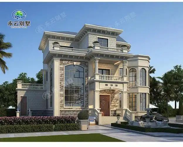 农村占地160平at2836欧式风格三层复式带空中花园别墅设计图18mx139m