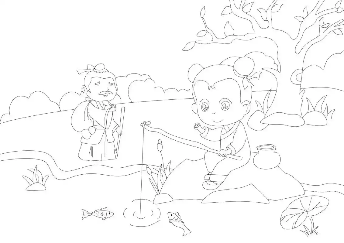 小儿垂钓,晓出净慈寺送林子方.