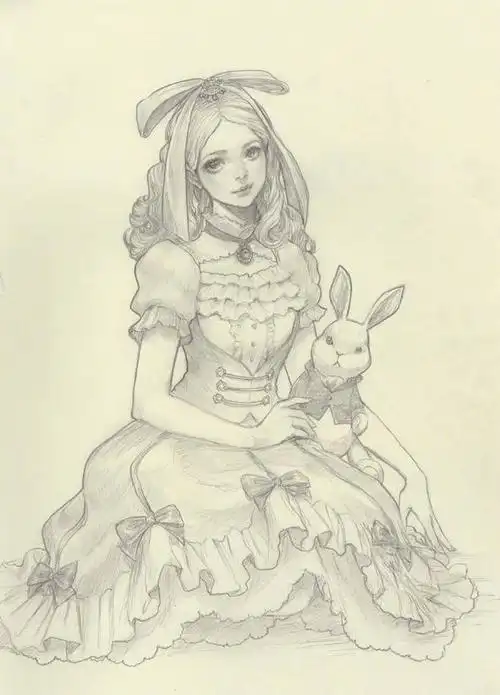 jdarnell 铅笔手绘卡通人物,细节处理的真好!