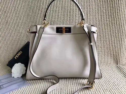 fendi芬迪灰色peekaboo 中号两用包