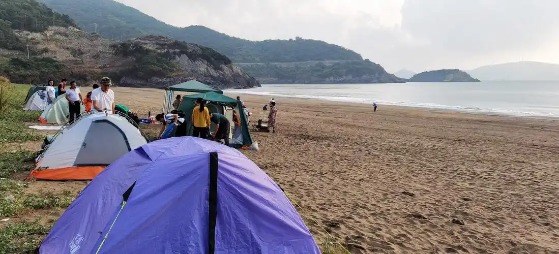 象山大沙沙滩露营