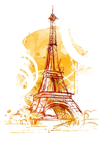 埃菲尔铁塔水彩画