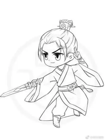 q版古风卡通人物简笔画