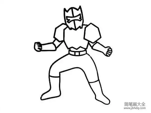 拿瓦铠甲勇士简笔画