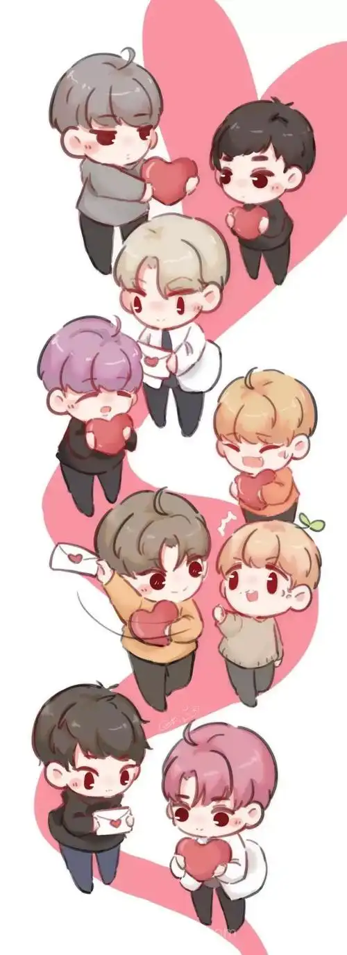 exo 九人漫画 壁纸