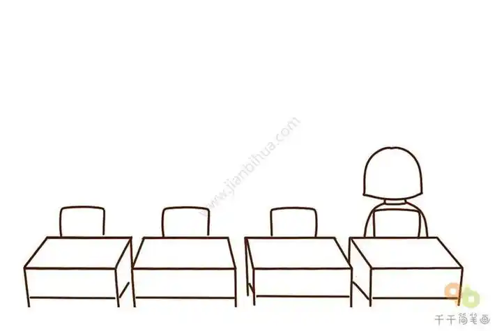 っ教室怎么画 教室简笔画漂亮卡通 - 水彩迷美术教室简笔画 简笔画