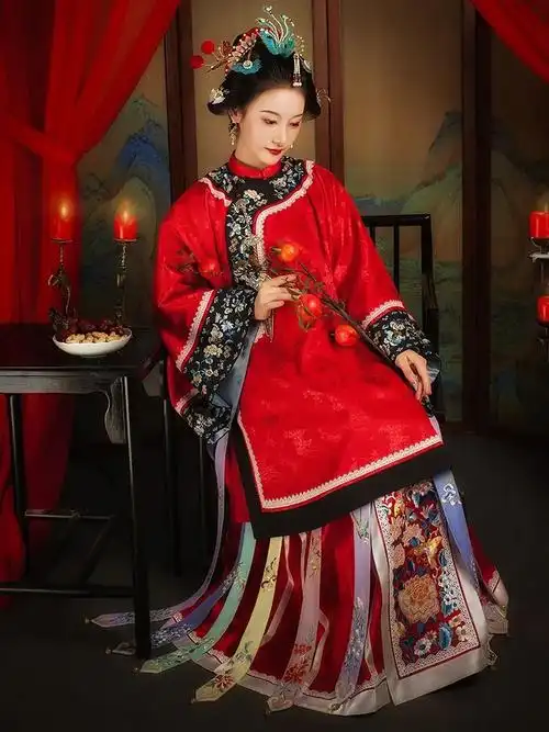 至明朝时成为女子着装的基本款式,藩属国朝鲜也依照明朝的袄裙发展出