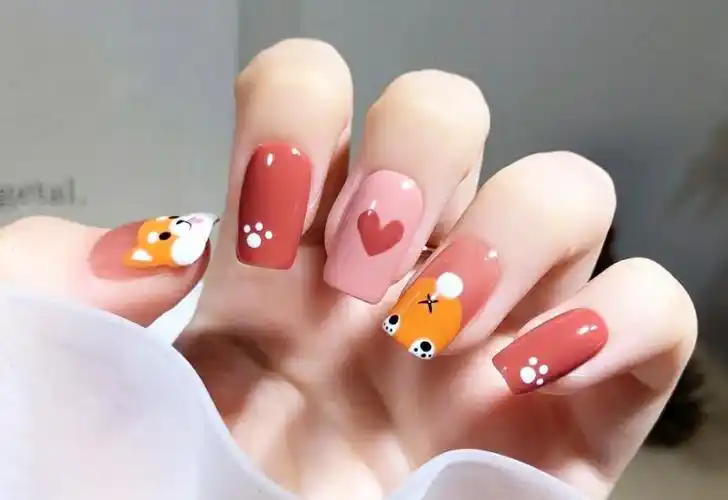 敲治愈的可爱柴犬美甲 【图】