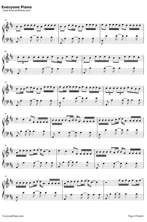 despacito-justin bieber五线谱预览4