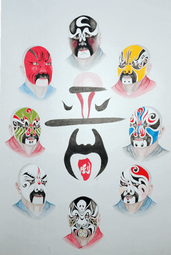 配图 晋剧脸谱画 绘图:王勇 供图:陈永帅,闫贺贺晋剧是兴起,流行于