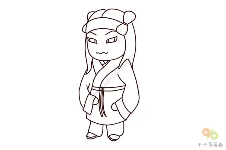 越剧《西厢记 》书童简笔画_戏曲人物大全简笔画