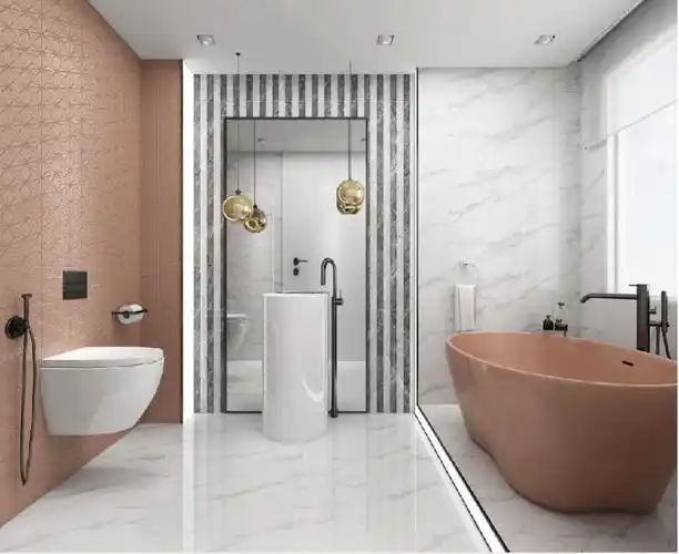 10款高颜值的岩板卫生间 让家美出新高度!_2