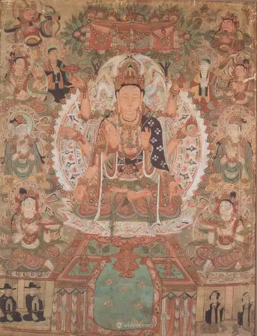 多手臂菩萨敦煌佛像壁画国画