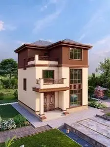 浩浩两间屋农村自建房洋楼简单经济型三层小户型别墅设计图纸