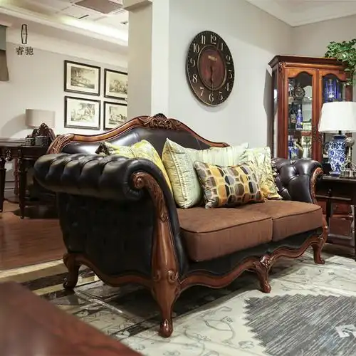 欧式真皮沙发美式123