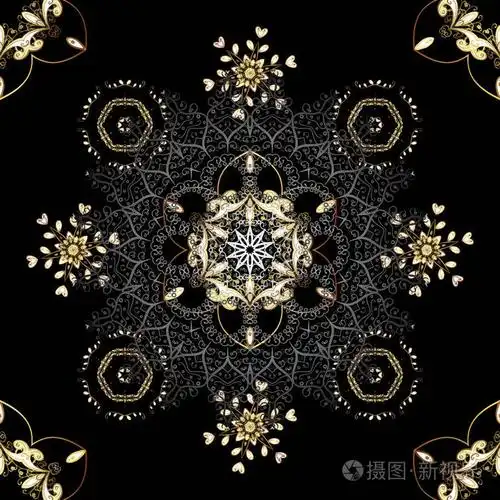 东方风格的复古设计元素. 矢量无缝图案与花卉装饰. 装饰性花边巫 ..