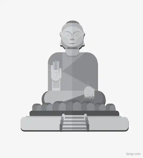 手绘乐山大佛png素材透明免抠图片卡通手绘