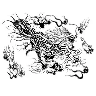 麒麟图腾纹身贴防水男女持久张起灵图案满背后背胸前半臂花臂贴纸