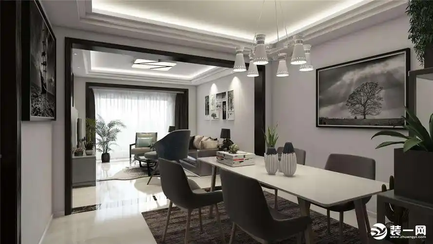 长方形客厅餐厅隔断图