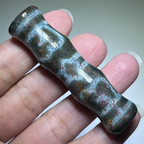 静汝玉【珠宝严选】藏传佛教高油包浆竹节朱砂沁莲师法帽天珠男女款