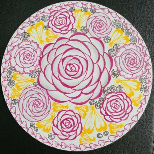 禅艺之光禅绕画微课堂第四期提升班之蒲公英和蝴蝶花