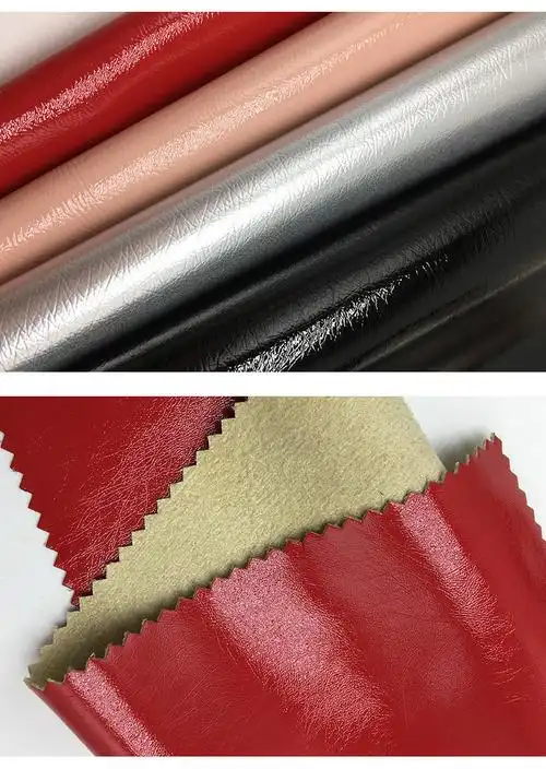 厂家直销麂皮绒镜面pu皮革 颜色多款手感柔软皮革 亮面纺织服装革