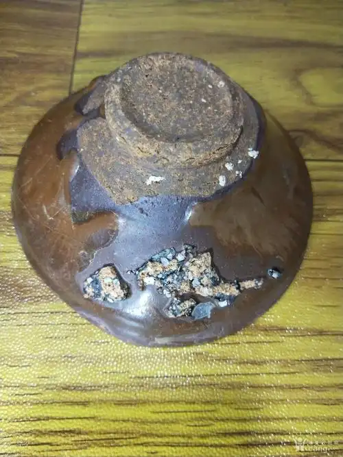 **老建盏柿红束口天目盏**瓷 器