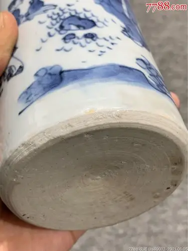 崇祯青花平升三级人物故事笔筒_第11张_7788陶瓷